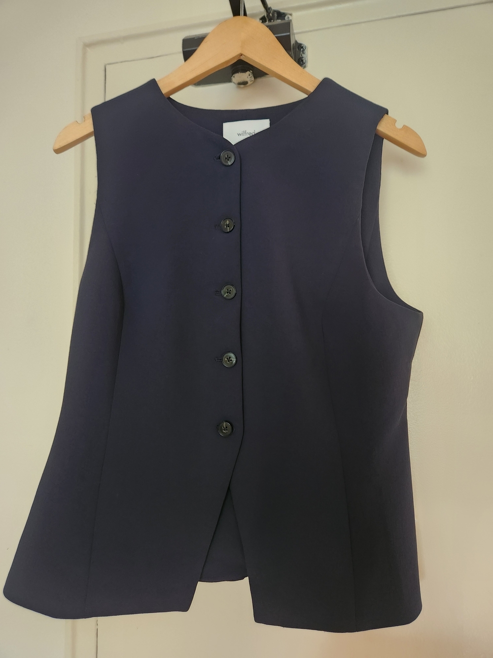 Wilfred Navy Sleeveless Button-Front Tunic